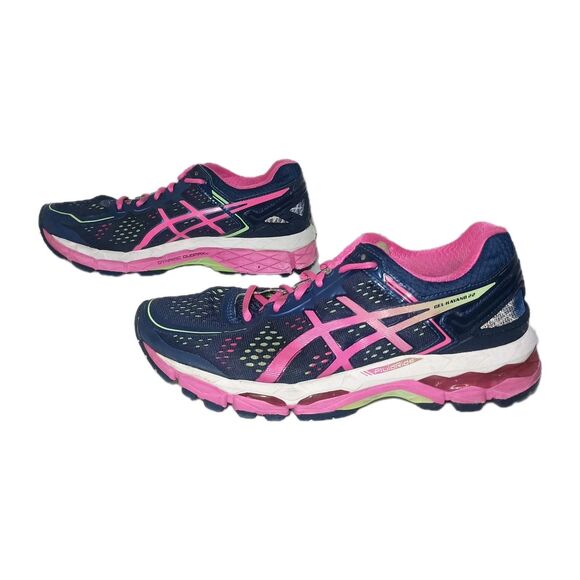 ASICS Gel Kayano 22 Women US 7 Running Sneakers T597N Navy Pink Shoes Athleisure - Picture 10 of 14